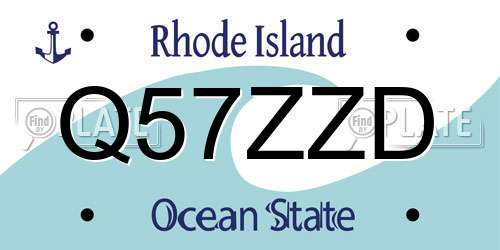Q57ZZD Rhode Island License Plate