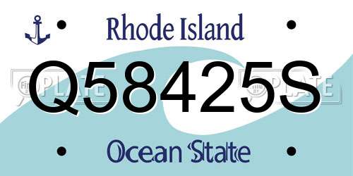 Q58425S Rhode Island License Plate