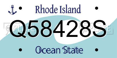 Q58428S Rhode Island License Plate