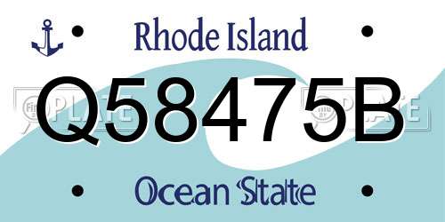 Q58475B Rhode Island License Plate