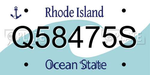 Q58475S Rhode Island License Plate