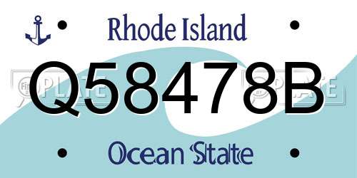 Q58478B Rhode Island License Plate