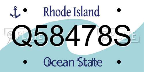 Q58478S Rhode Island License Plate