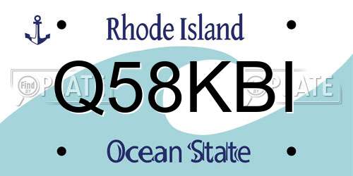 Q58KBI Rhode Island License Plate