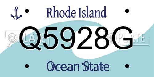 Q5928G Rhode Island License Plate