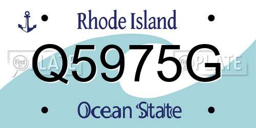 Q5975G Rhode Island License Plate
