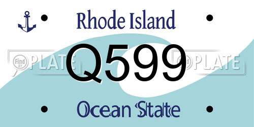 Q599 Rhode Island License Plate