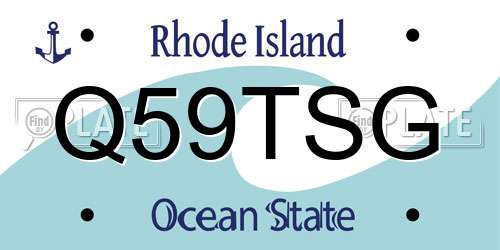 Q59TSG Rhode Island License Plate
