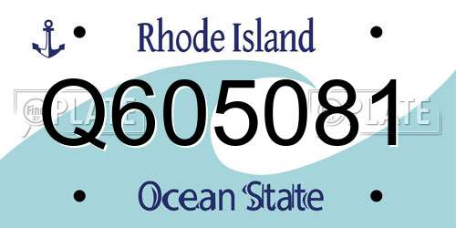 Q605081 Rhode Island License Plate