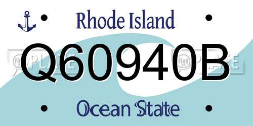 Q60940B Rhode Island License Plate
