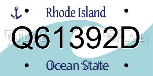 Q61392D Rhode Island License Plate