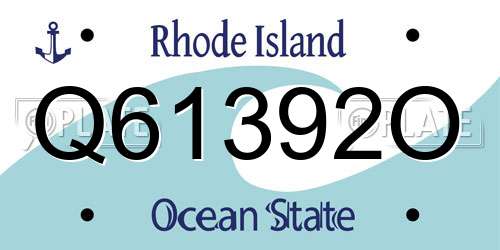 Q61392O Rhode Island License Plate