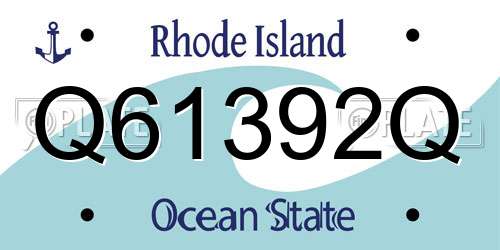 Q61392Q Rhode Island License Plate