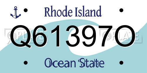 Q61397O Rhode Island License Plate