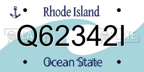 Q62342I Rhode Island License Plate
