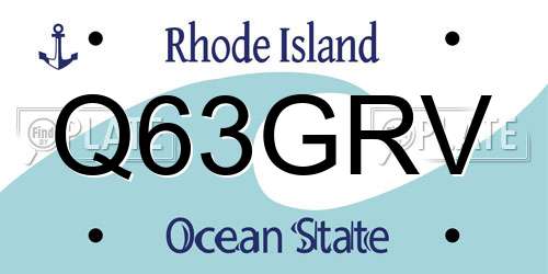 Q63GRV Rhode Island License Plate
