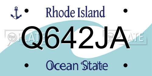 Q642JA Rhode Island License Plate