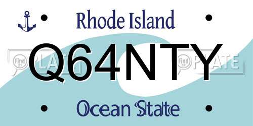 Q64NTY Rhode Island License Plate
