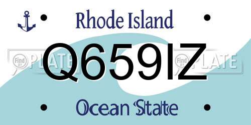 Q659IZ Rhode Island License Plate