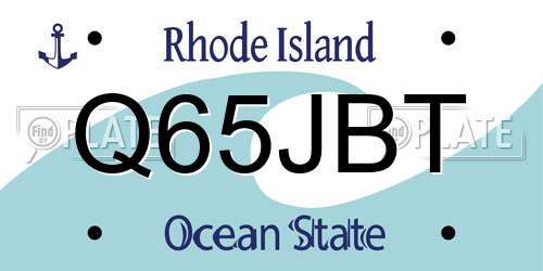 Q65JBT Rhode Island License Plate