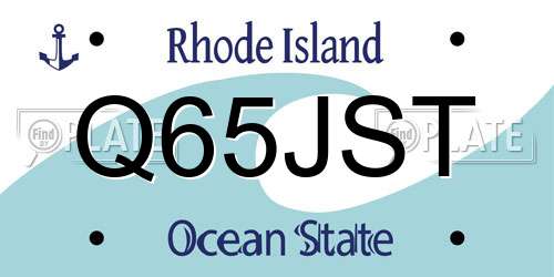 Q65JST Rhode Island License Plate
