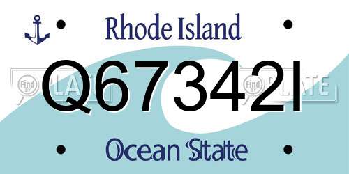 Q67342I Rhode Island License Plate