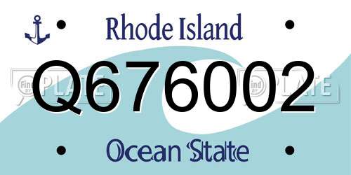 Q676002 Rhode Island License Plate