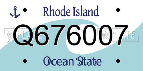 Q676007 Rhode Island License Plate