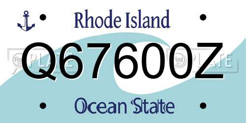 Q67600Z Rhode Island License Plate