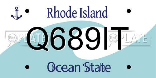 Q689IT Rhode Island License Plate