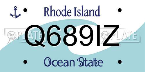 Q689IZ Rhode Island License Plate
