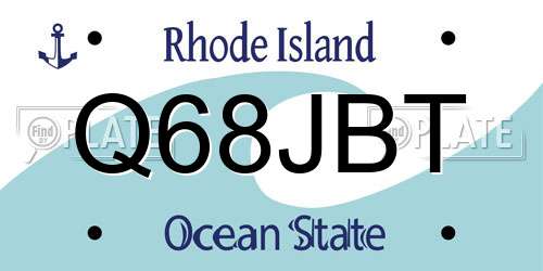 Q68JBT Rhode Island License Plate