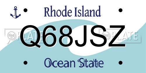 Q68JSZ Rhode Island License Plate