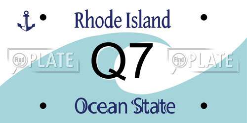 Q7 Rhode Island License Plate