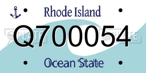 Q700054 Rhode Island License Plate