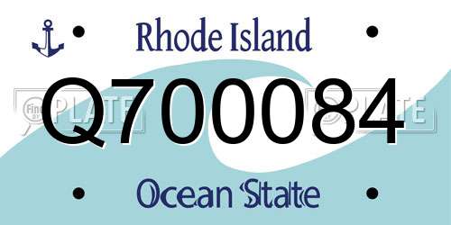 Q700084 Rhode Island License Plate