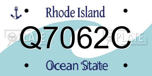 Q7062C Rhode Island License Plate
