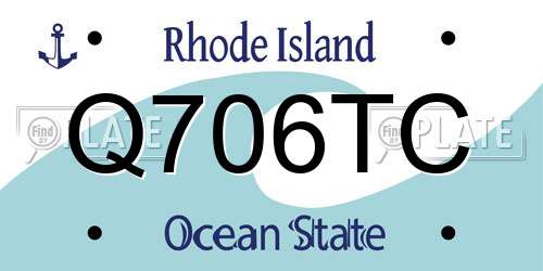 Q706TC Rhode Island License Plate