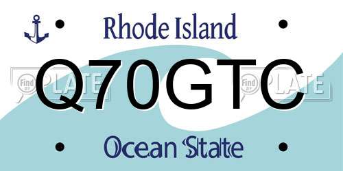 Q70GTC Rhode Island License Plate