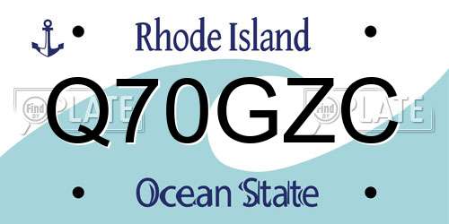 Q70GZC Rhode Island License Plate