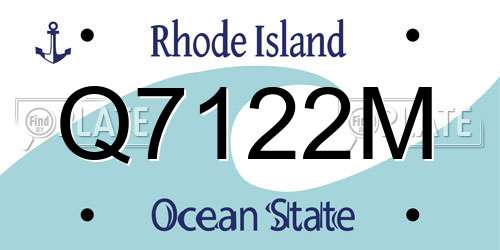 Q7122M Rhode Island License Plate