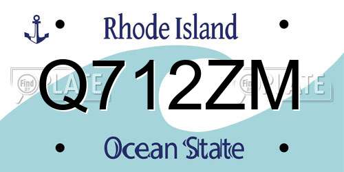 Q712ZM Rhode Island License Plate