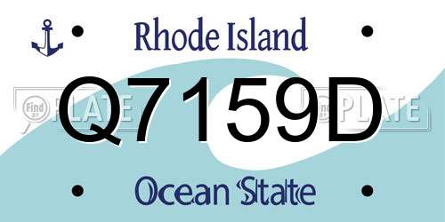 Q7159D Rhode Island License Plate