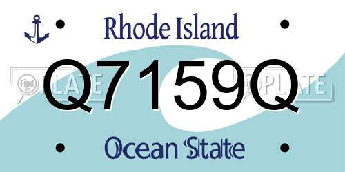 Q7159Q Rhode Island License Plate