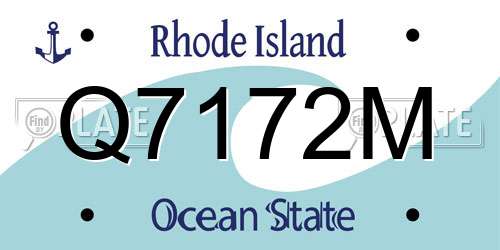 Q7172M Rhode Island License Plate