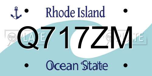 Q717ZM Rhode Island License Plate