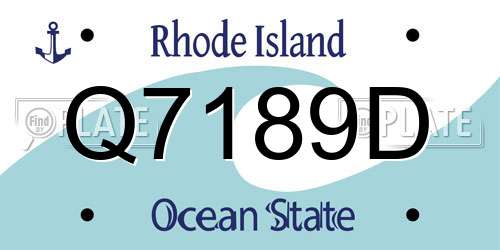 Q7189D Rhode Island License Plate