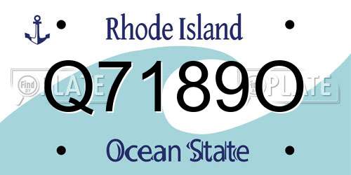 Q7189O Rhode Island License Plate