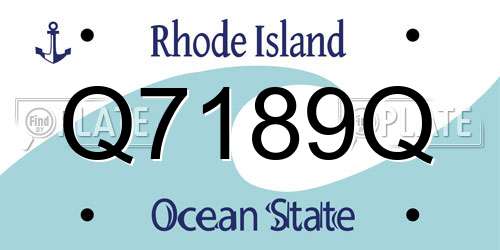 Q7189Q Rhode Island License Plate
