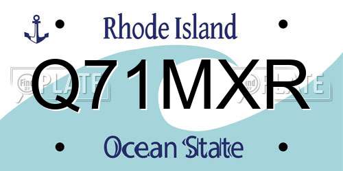 Q71MXR Rhode Island License Plate